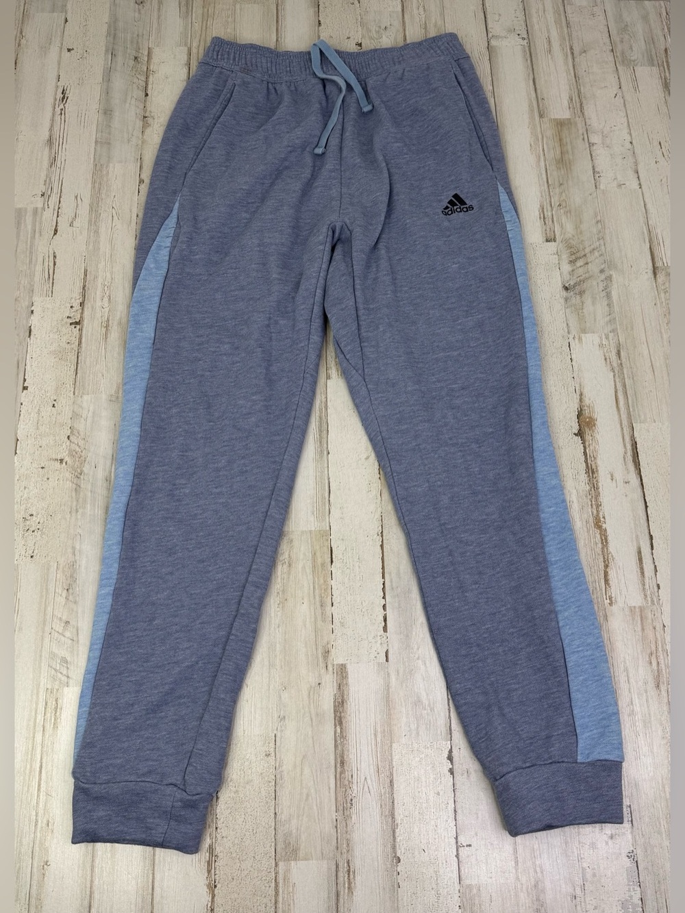 Adidas Climalite Sweatpants Gray Blue Stripe Mens Size Medium